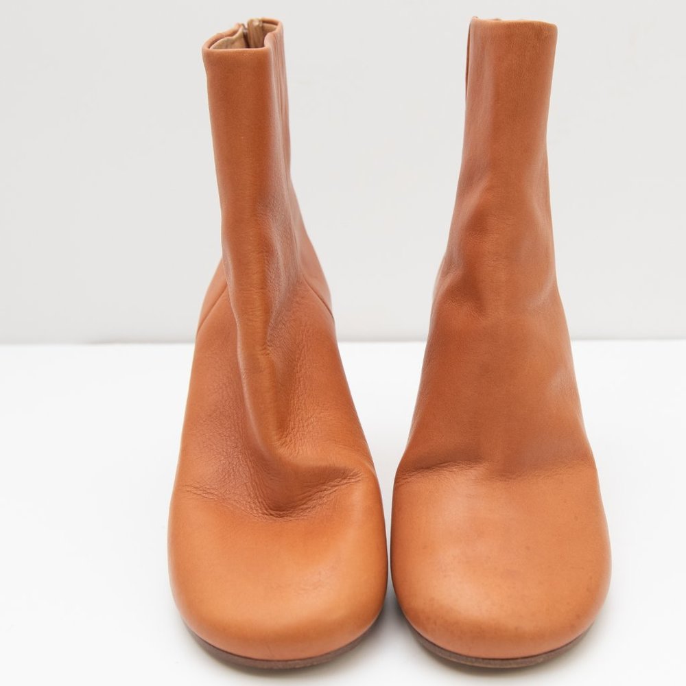 Maison Margiela Ankle Bootie Cylindrical Heel Boots Gold Leaf Lucite Size 39 - Picture 5 of 15